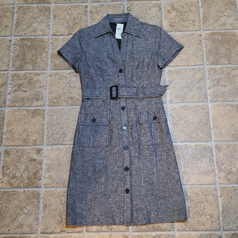 Ann Taylor Dress Collared Button-Up with Belt